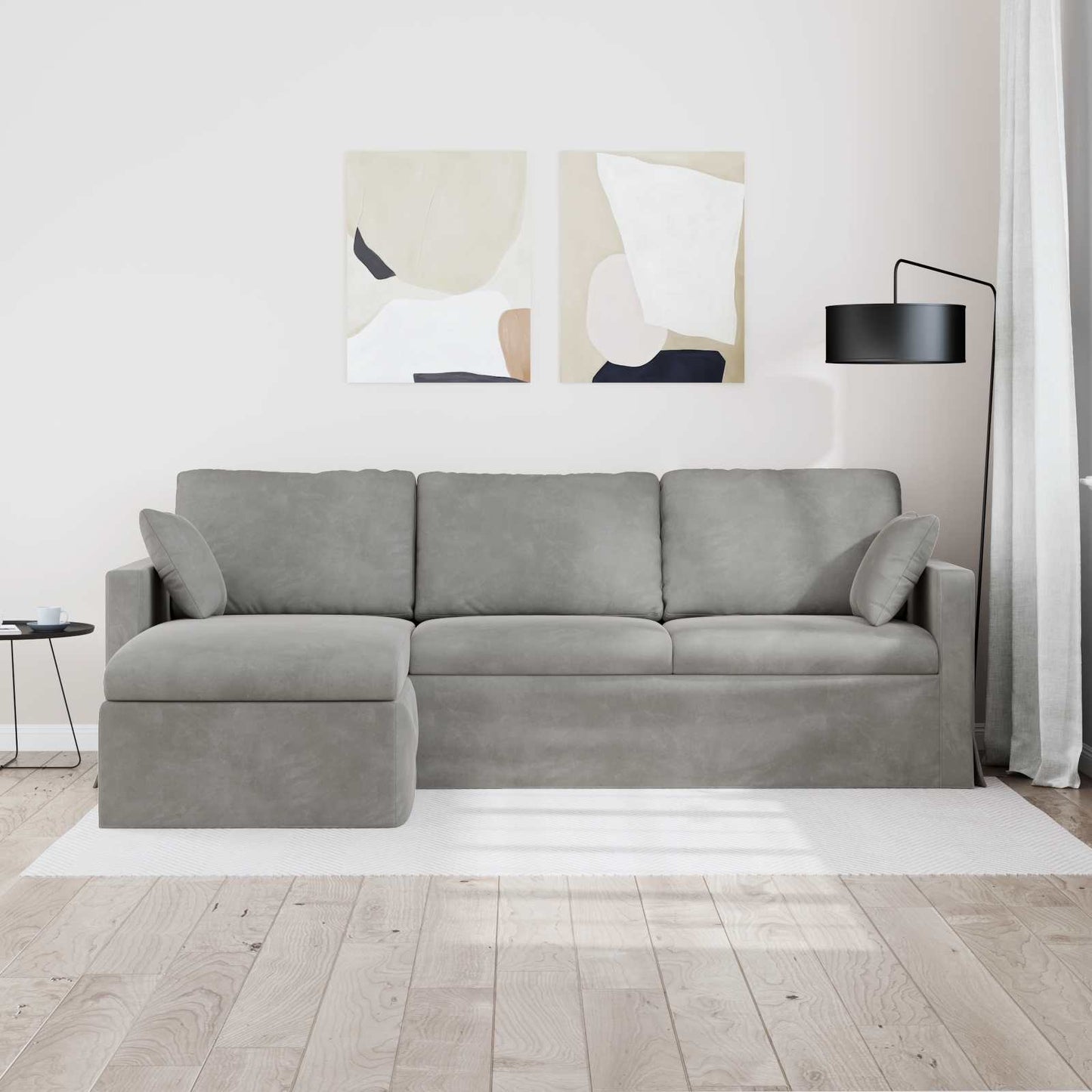 vidaXL Sofa Hellgrau 198 x 134 x 80 cm Samt