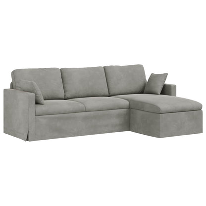 vidaXL Sofa Hellgrau 198 x 134 x 80 cm Samt