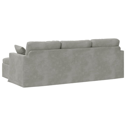 vidaXL Sofa Hellgrau 198 x 134 x 80 cm Samt