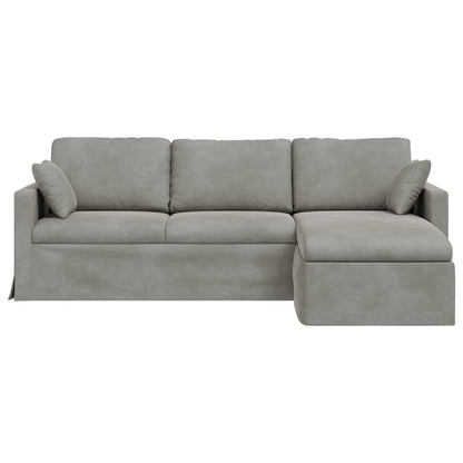 vidaXL Sofa Hellgrau 198 x 134 x 80 cm Samt