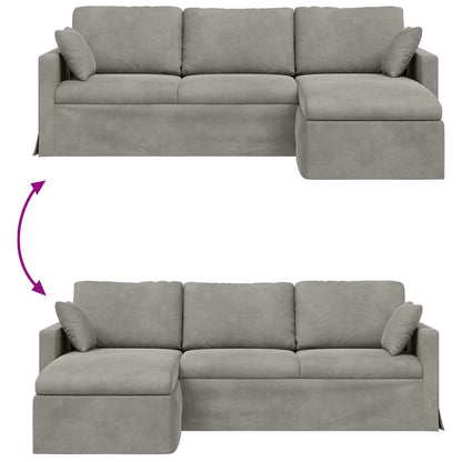 vidaXL Sofa Hellgrau 198 x 134 x 80 cm Samt