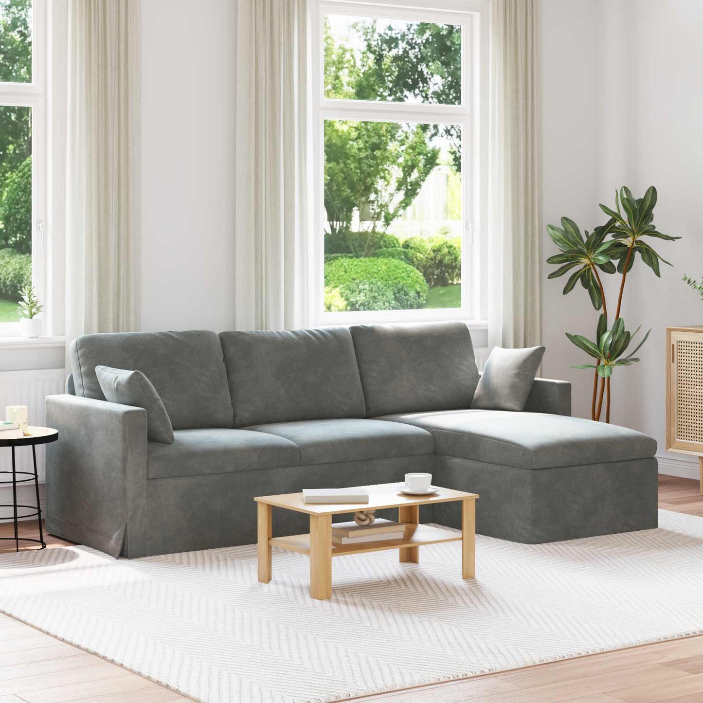 vidaXL Sofa Dunkelgrau 198 x 134 x 80 cm Samt