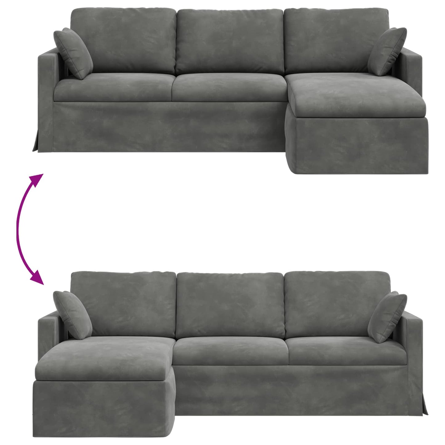 vidaXL Sofa Dunkelgrau 198 x 134 x 80 cm Samt
