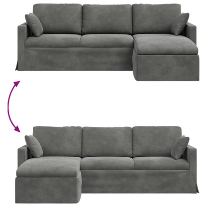 vidaXL Sofa Dunkelgrau 198 x 134 x 80 cm Samt
