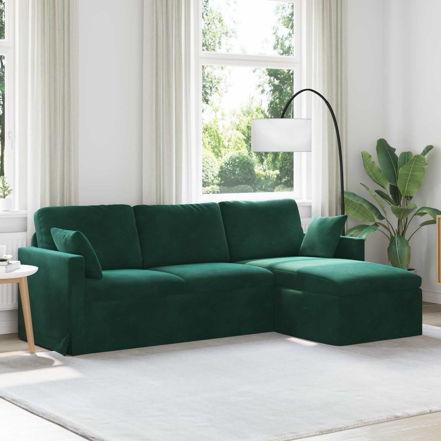 vidaXL Canapé vert foncé 198 x 134 x 80 cm Velours