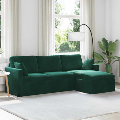 vidaXL Canapé vert foncé 198 x 134 x 80 cm Velours