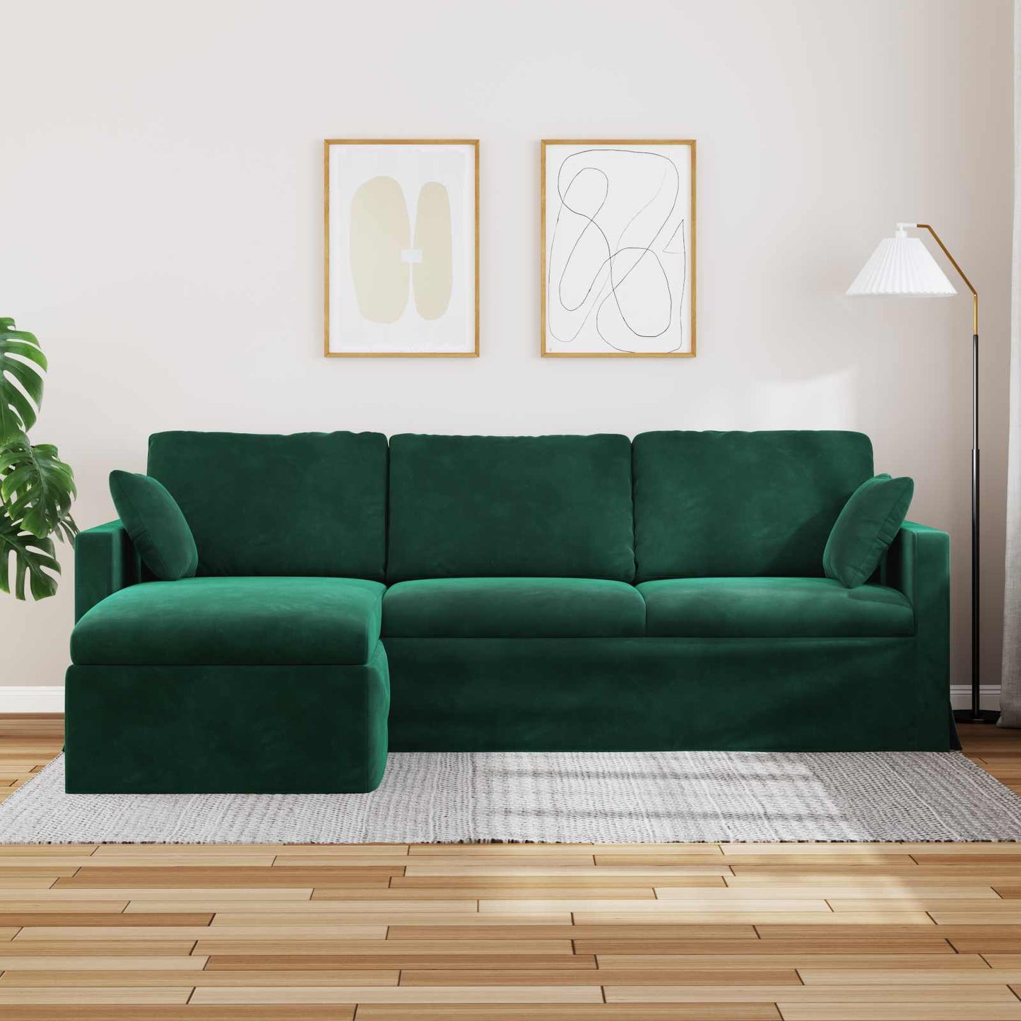 vidaXL Canapé vert foncé 198 x 134 x 80 cm Velours