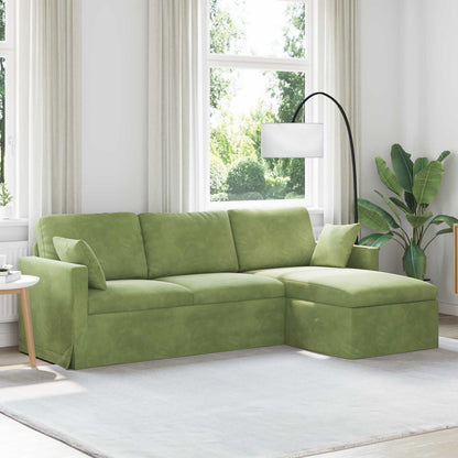 vidaXL Sofa Hellgrün 198 x 134 x 80 cm Samt