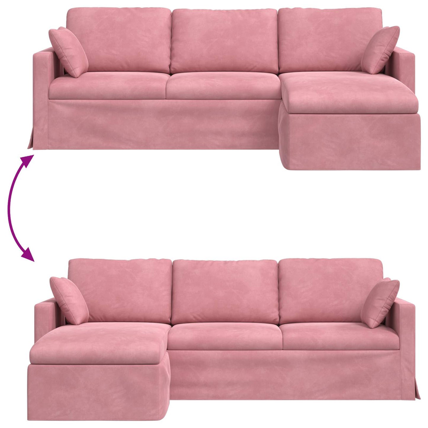 vidaXL Sofa Rosa 198 x 134 x 80 cm Samt