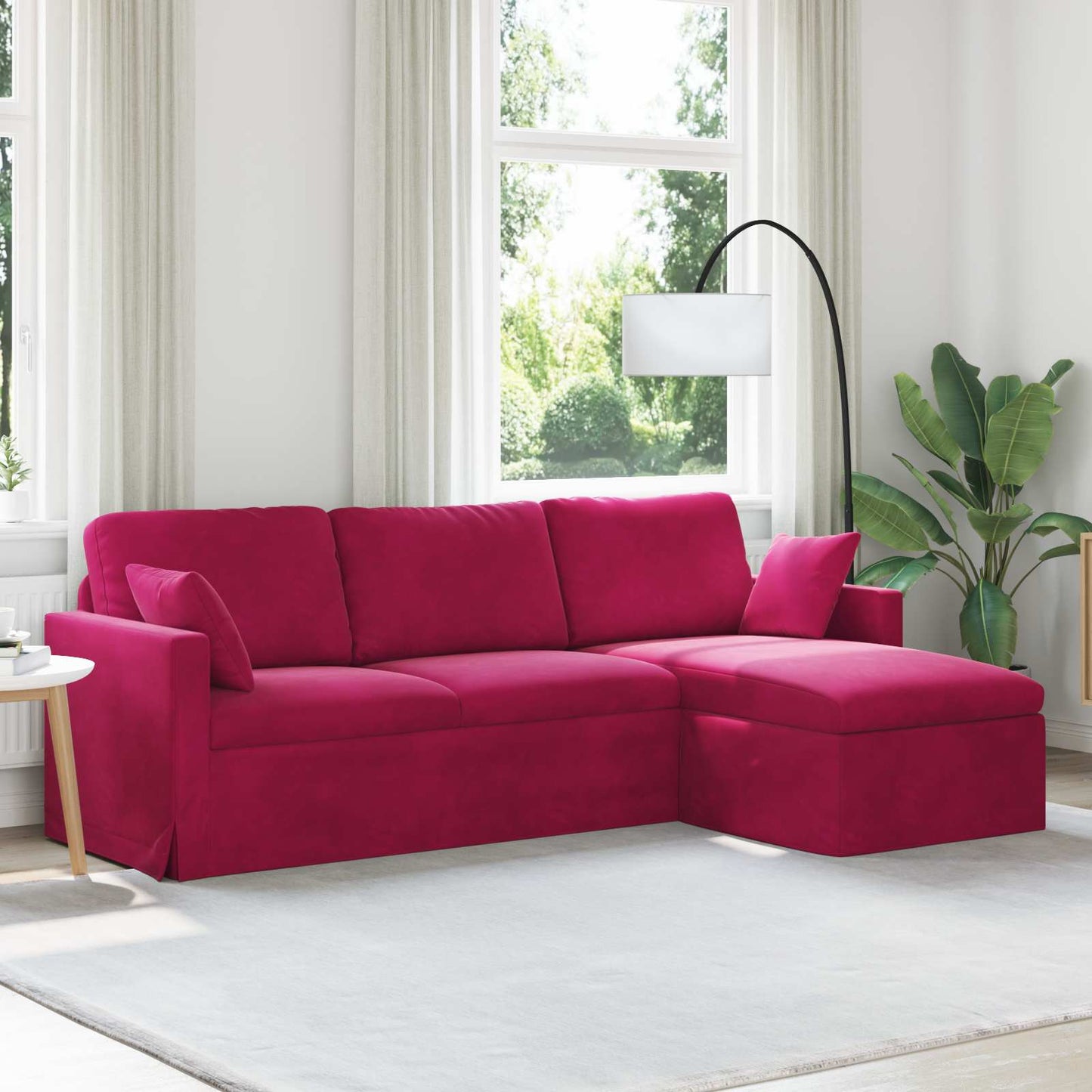vidaXL Sofa Weinrot 198 x 134 x 80 cm Samt