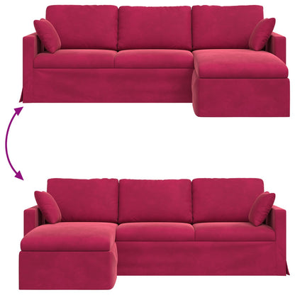 vidaXL Sofa Weinrot 198 x 134 x 80 cm Samt