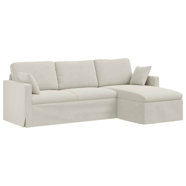 vidaXL Sofa Creme 198 x 134 x 80 cm Samt