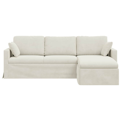 vidaXL Sofa Creme 198 x 134 x 80 cm Samt
