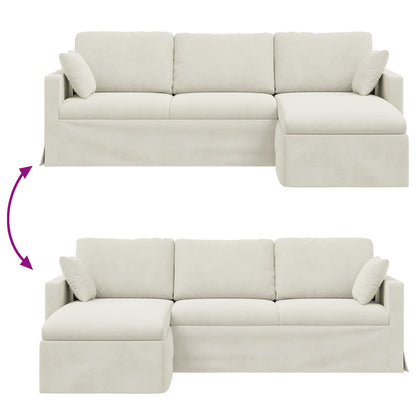vidaXL Sofa Creme 198 x 134 x 80 cm Samt