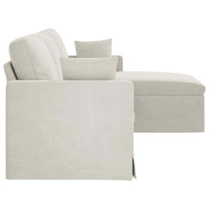 vidaXL Sofa Creme 198 x 134 x 80 cm Samt