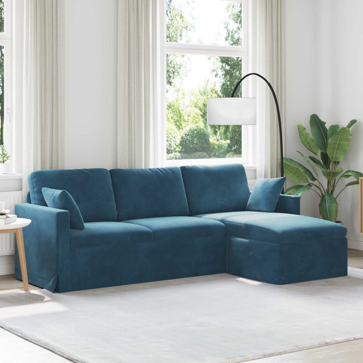 vidaXL Sofa Blau 198 x 134 x 80 cm Samt
