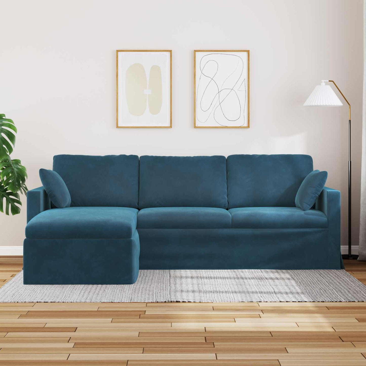 vidaXL Sofa Blau 198 x 134 x 80 cm Samt