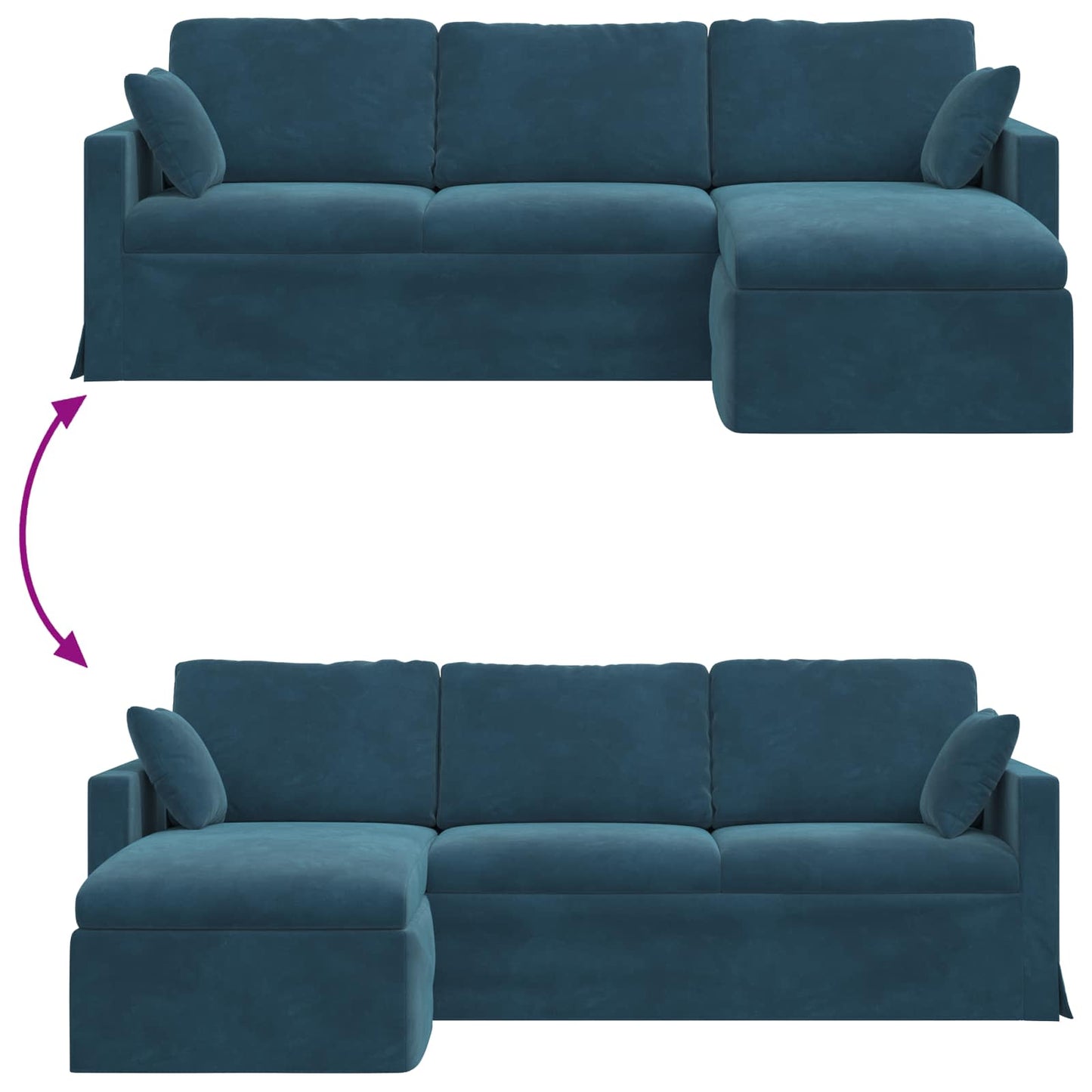 vidaXL Sofa Blau 198 x 134 x 80 cm Samt
