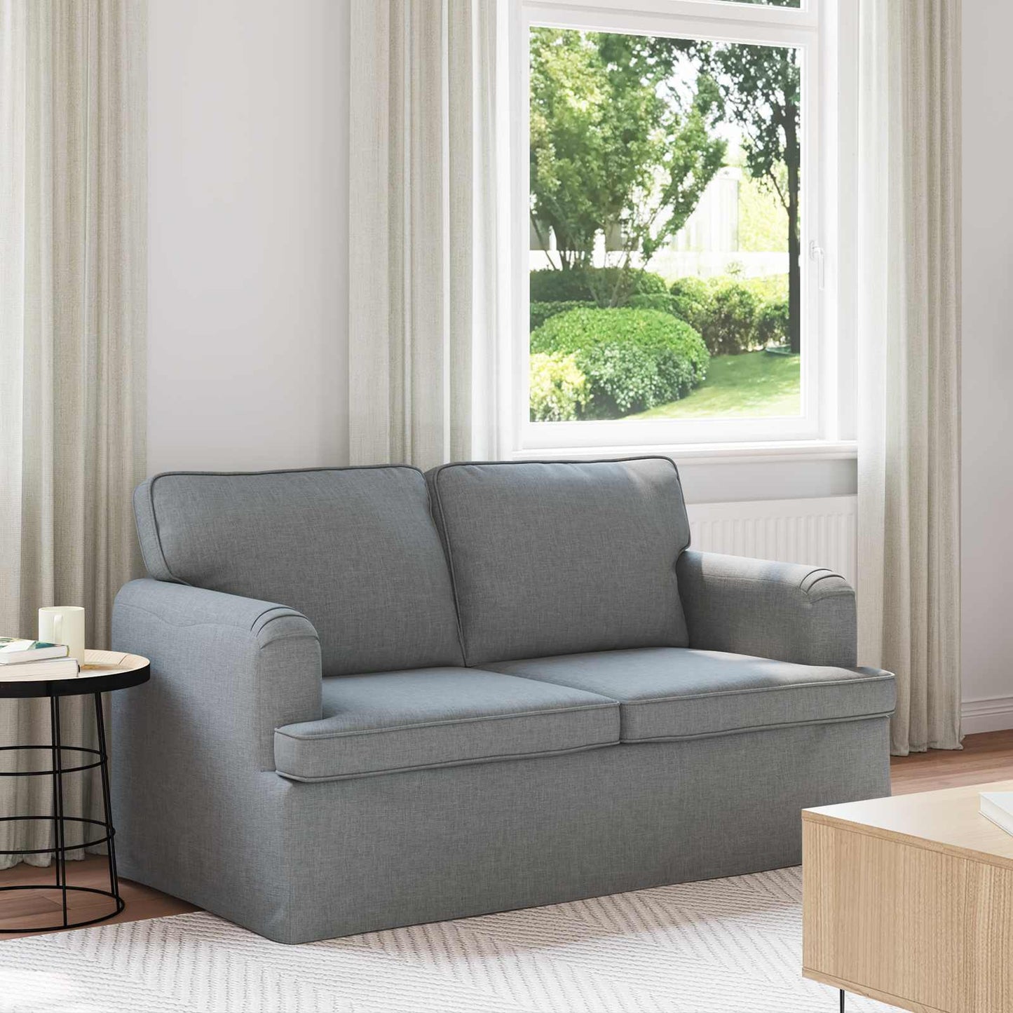 vidaXL Sofa Hellgrau 144 x 80 x 85 cm Stoff