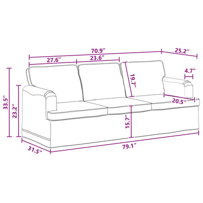vidaXL Sofa Dunkelgrau 201 x 80 x 85 cm Stoff
