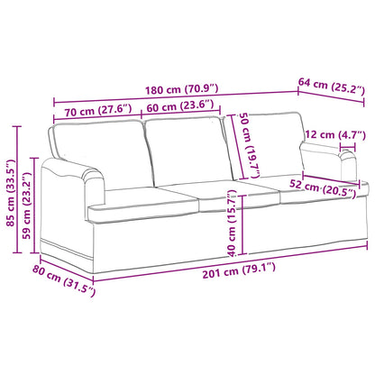 Sofa Schwarz 201 x 80 x 85 cm Stoff
