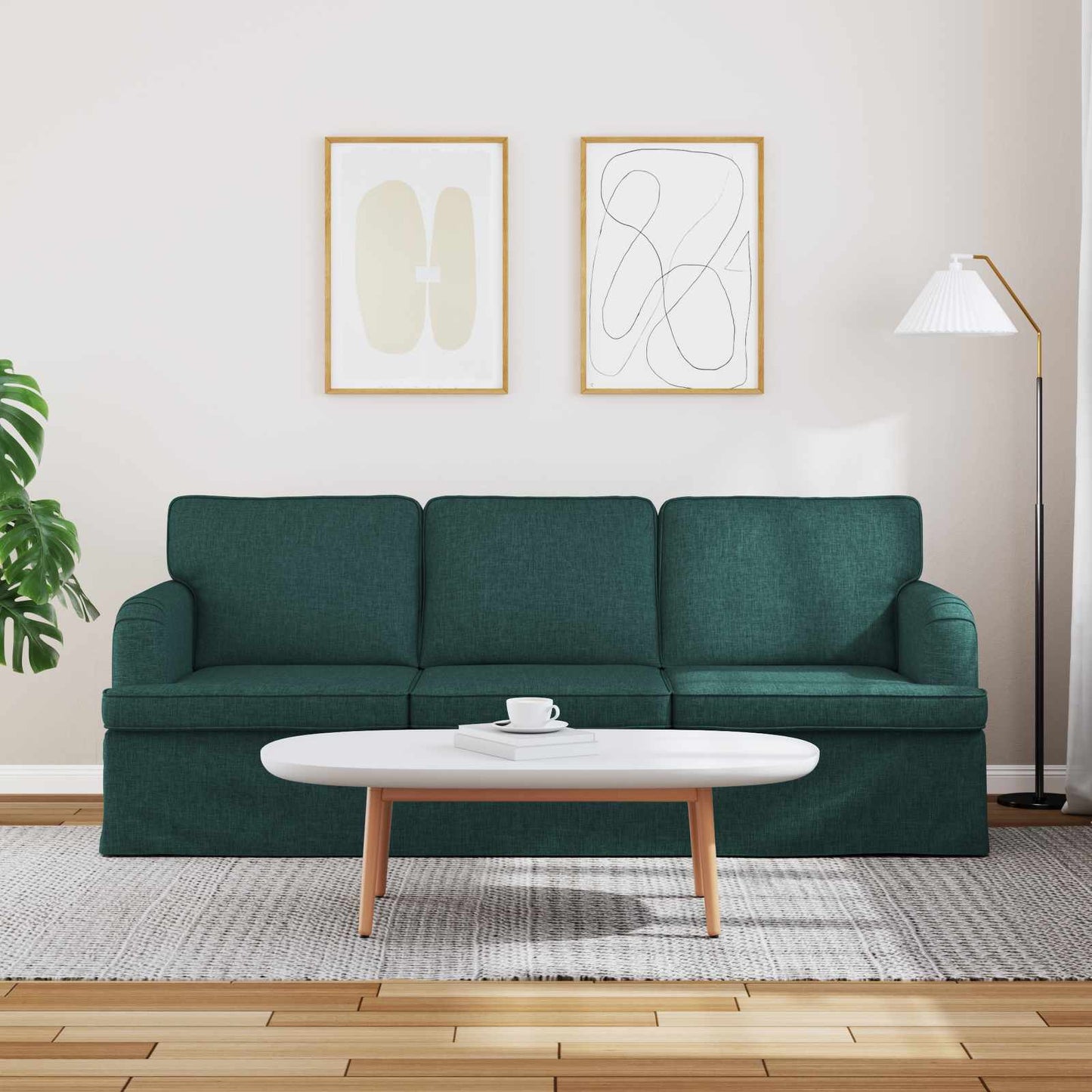 vidaXL Sofa Dunkelgrün 201 x 80 x 85 cm Stoff