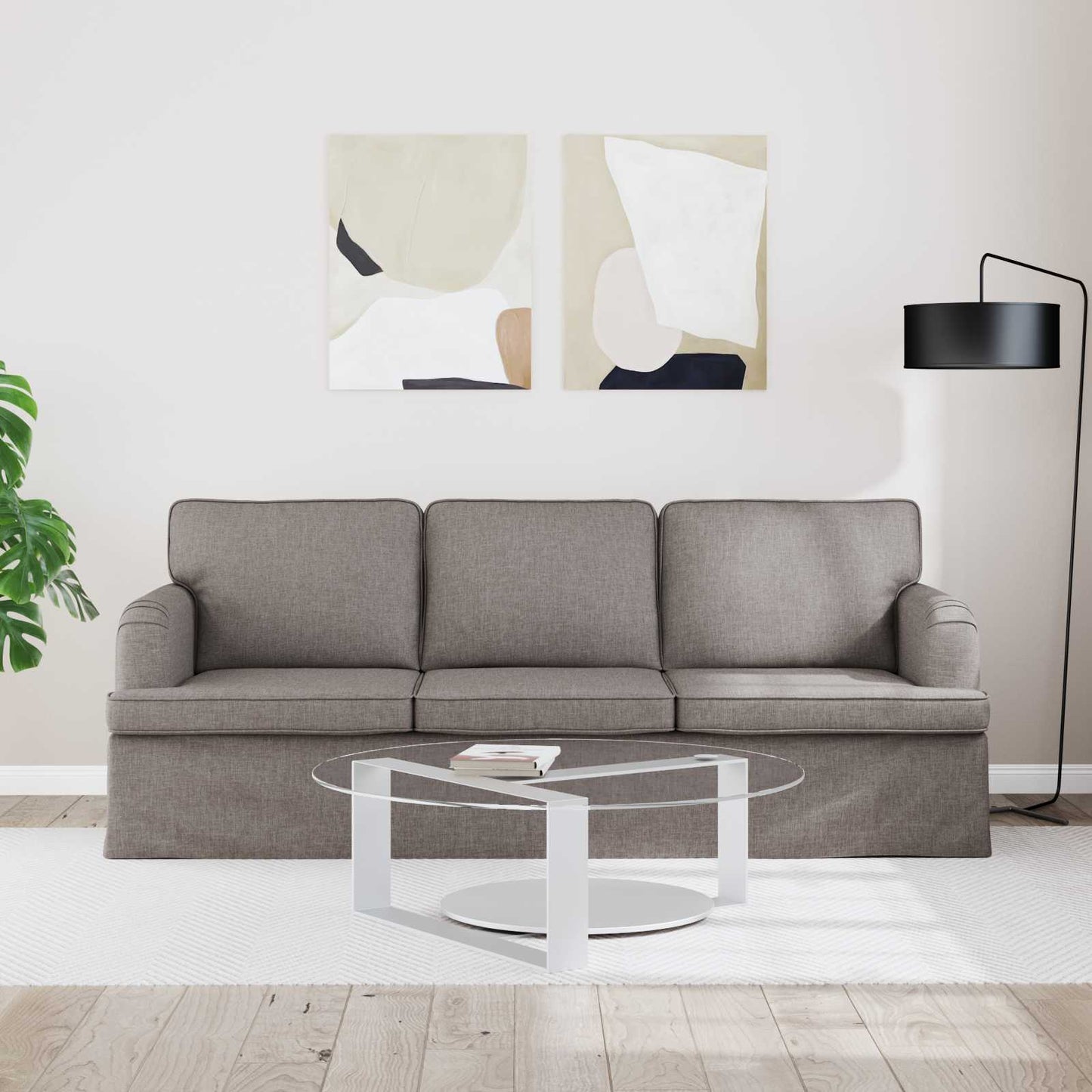 vidaXL Sofa Taupe 201 x 80 x 85 cm Stoff