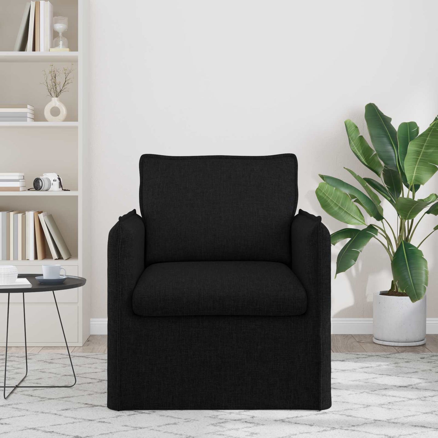 Sofa Schwarz 195 x 82 x 85 cm Stoff