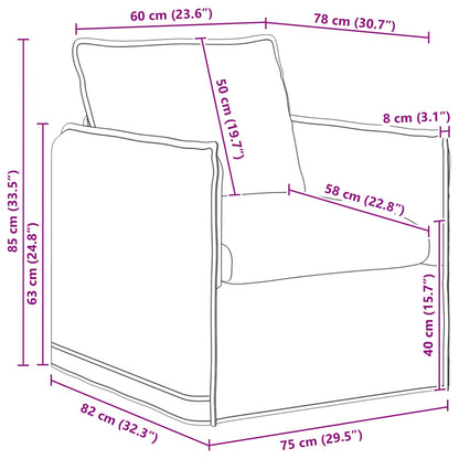 Sofa Schwarz 195 x 82 x 85 cm Stoff