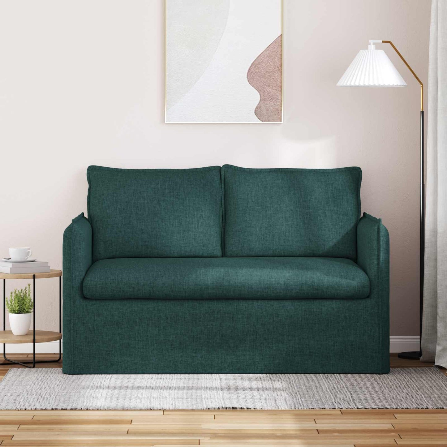 vidaXL Sofa Dunkelgrün 136 x 82 x 85 cm Stoff
