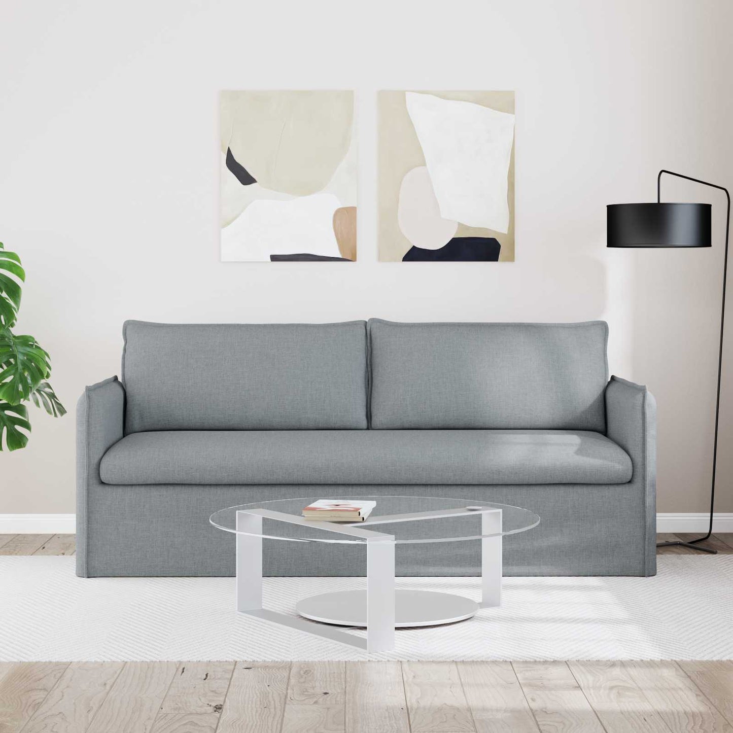 vidaXL Sofa Hellgrau 196 x 82 x 85 cm Stoff