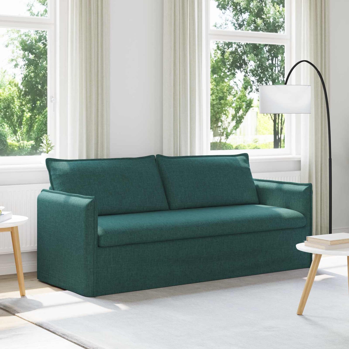 Sofa Dunkelgrün 196 x 82 x 85 cm Stoff