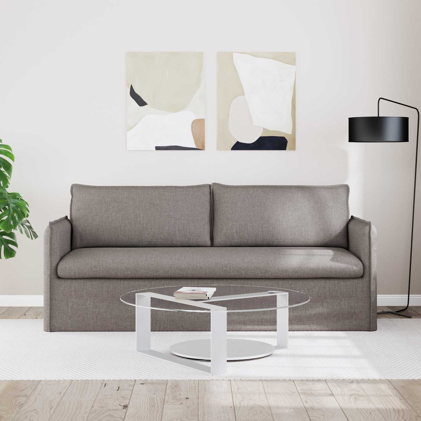 vidaXL Sofa Taupe 196 x 82 x 85 cm Stoff