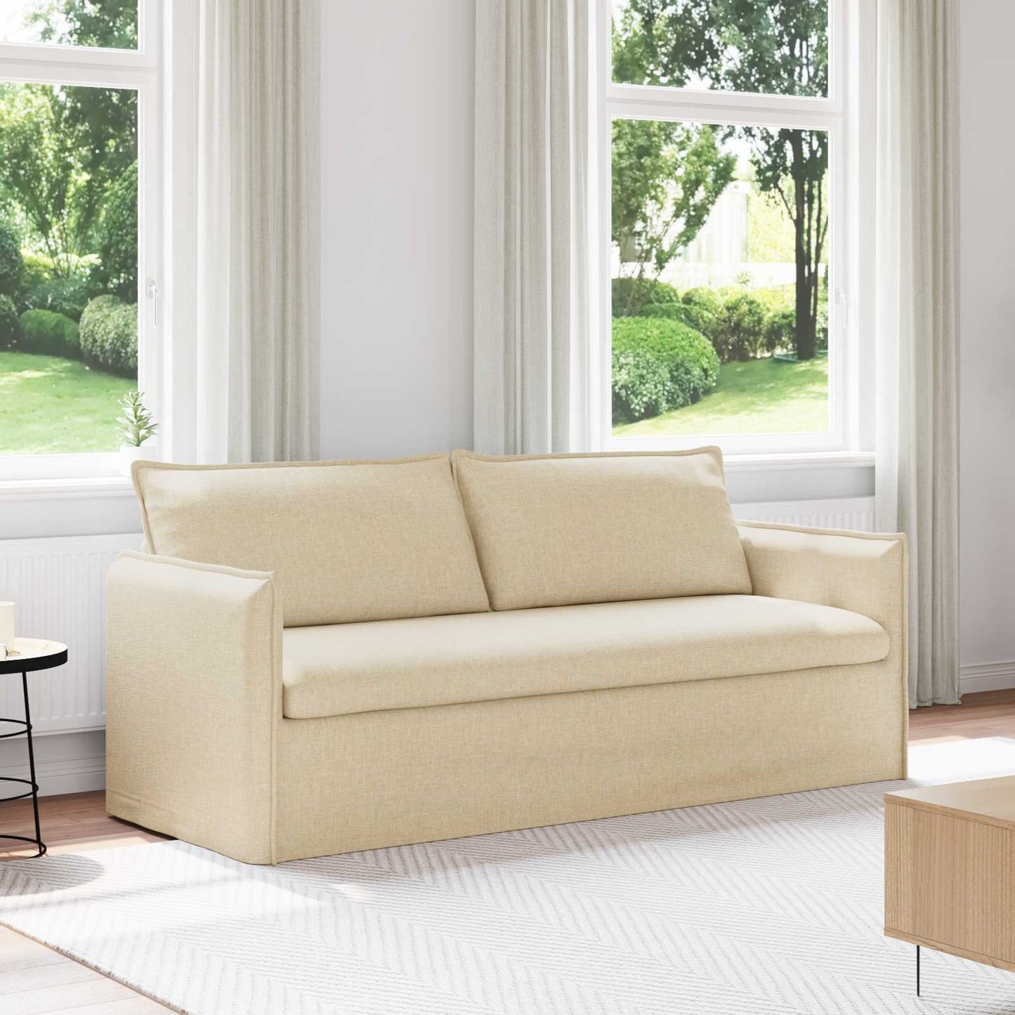 vidaXL Sofa Creme 196 x 82 x 85 cm Stoff