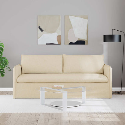 vidaXL Sofa Creme 196 x 82 x 85 cm Stoff