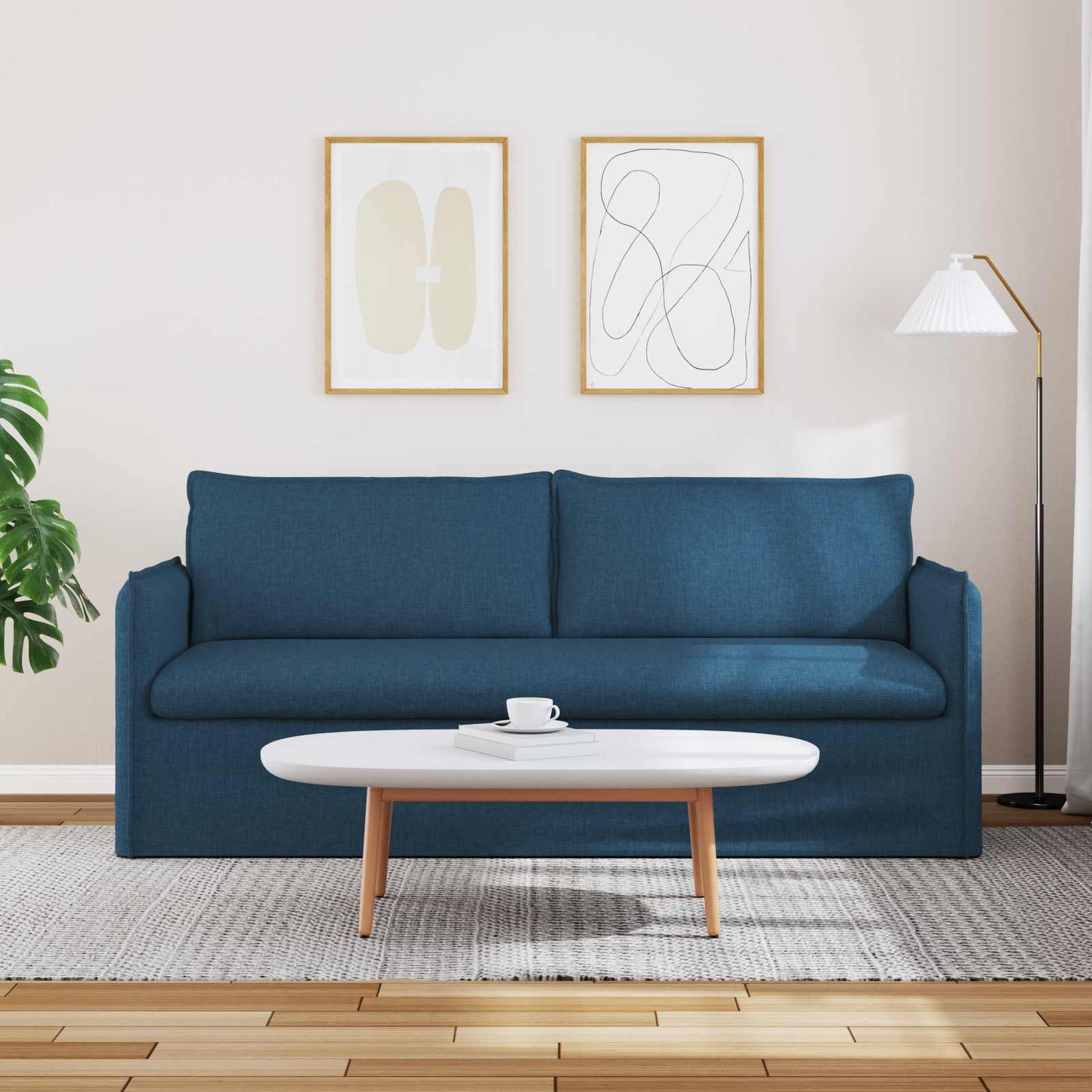 vidaXL Sofa Blau 196 x 82 x 85 cm Stoff