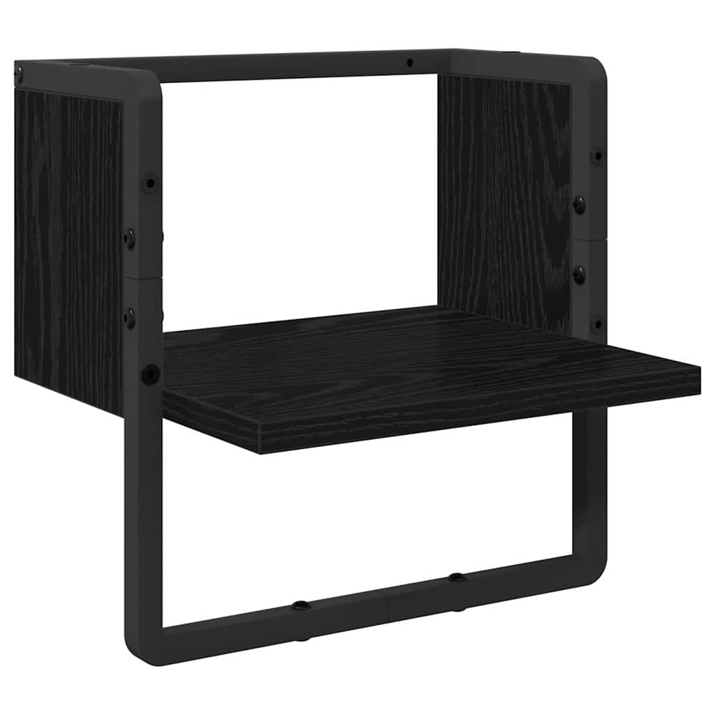 vidaXL Wandregal Schwarz Eichen-Optik 30 x 25 x 30 cm Holzwerkstoff