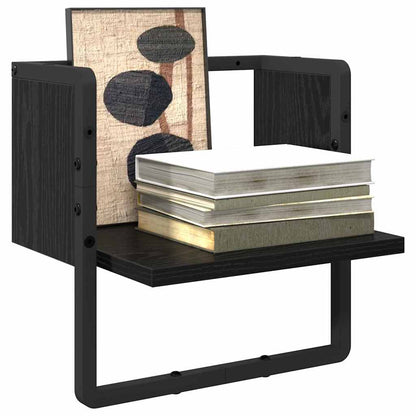 vidaXL Wandregal Schwarz Eichen-Optik 30 x 25 x 30 cm Holzwerkstoff
