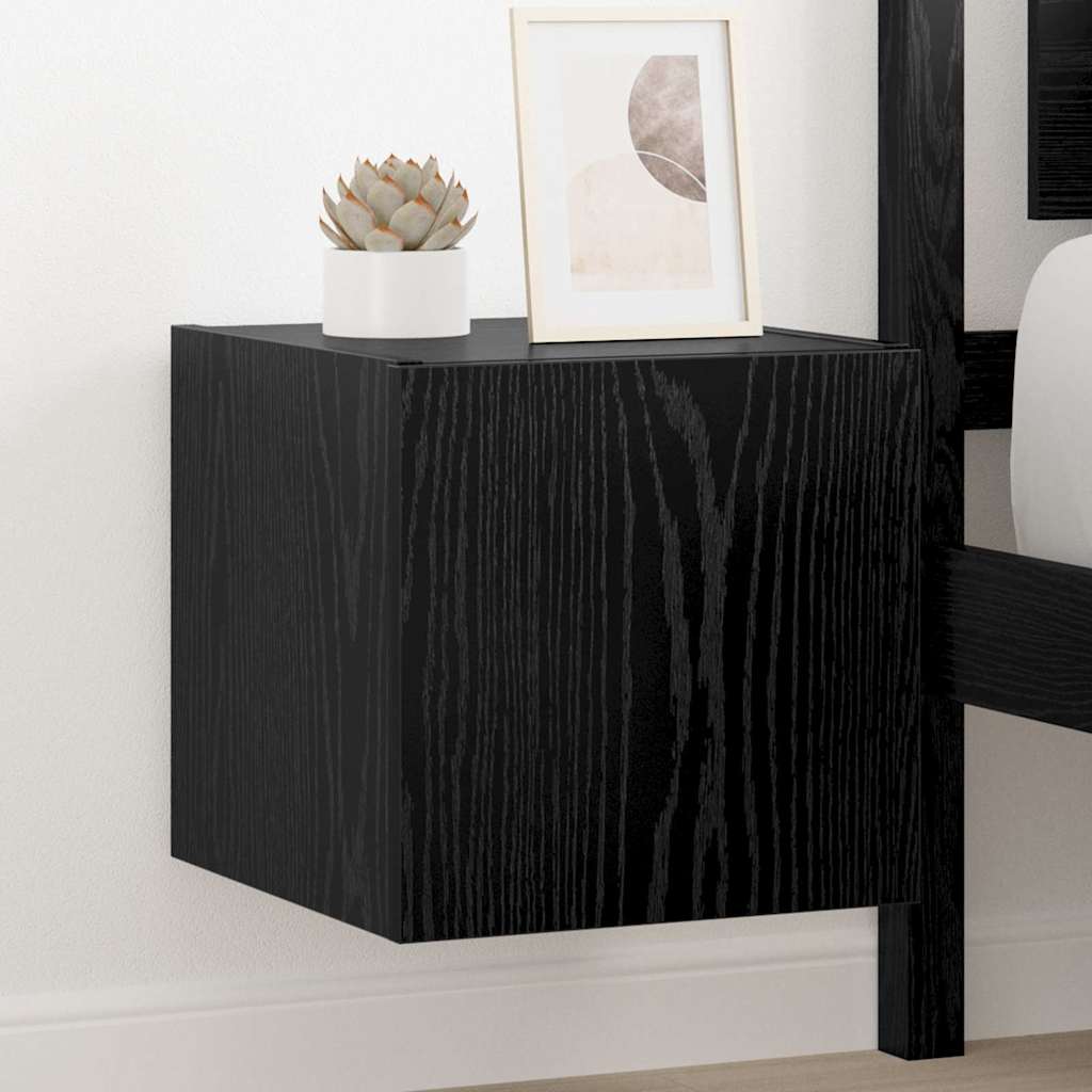 vidaXL TV-Wandschrank Schwarz Eichen-Optik 30,5 x 35 x 30 cm