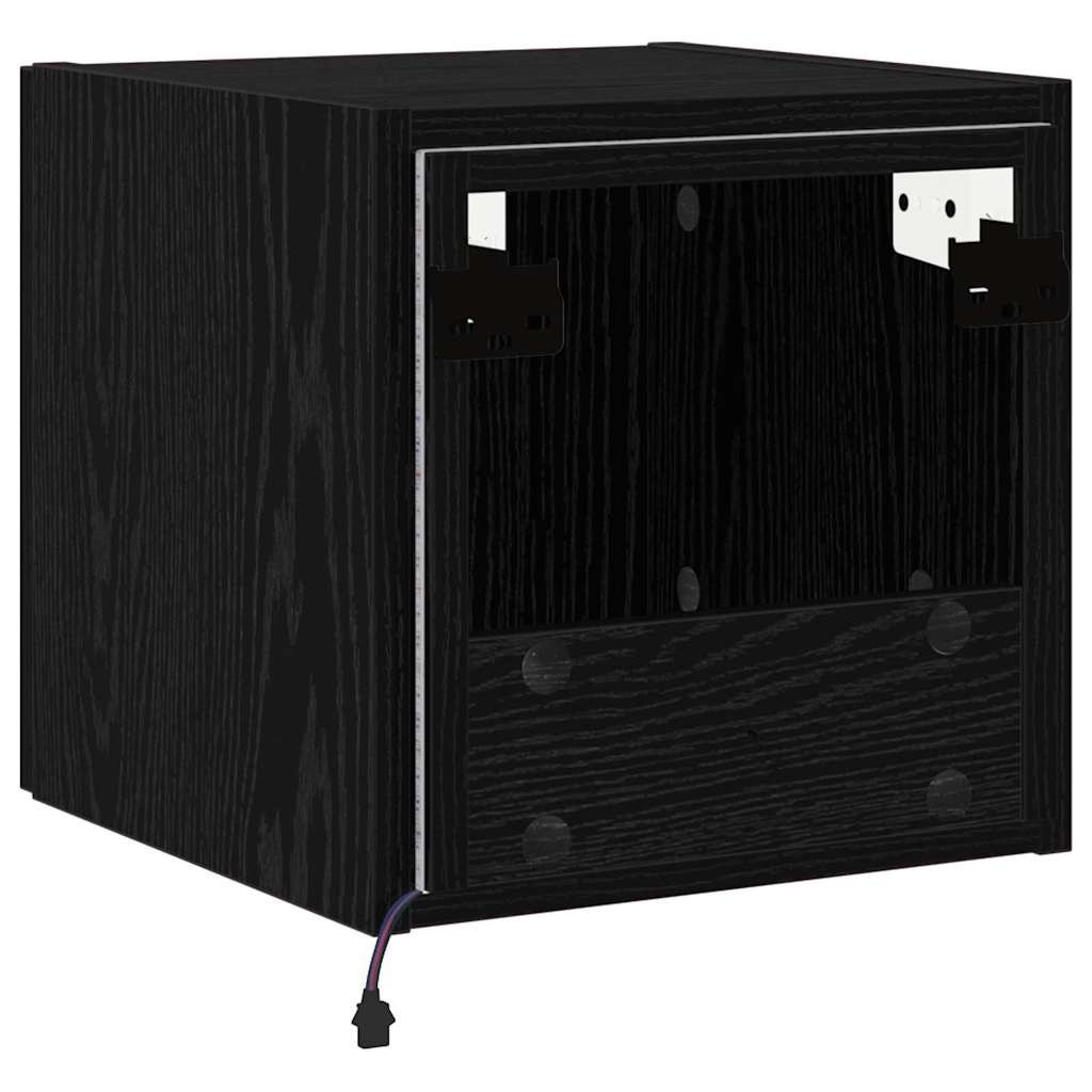 vidaXL TV-Wandschrank Schwarz Eichen-Optik 30,5 x 35 x 30 cm