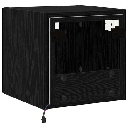 vidaXL TV-Wandschrank Schwarz Eichen-Optik 30,5 x 35 x 30 cm