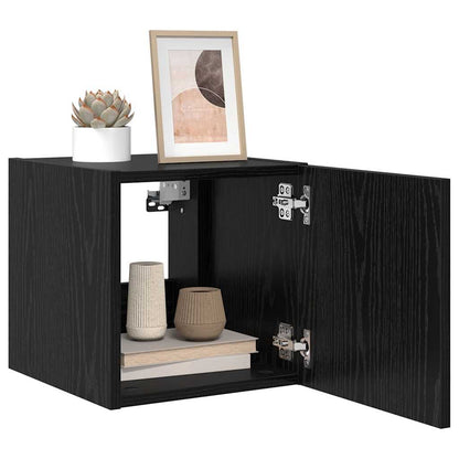 vidaXL TV-Wandschrank Schwarz Eichen-Optik 30,5 x 35 x 30 cm