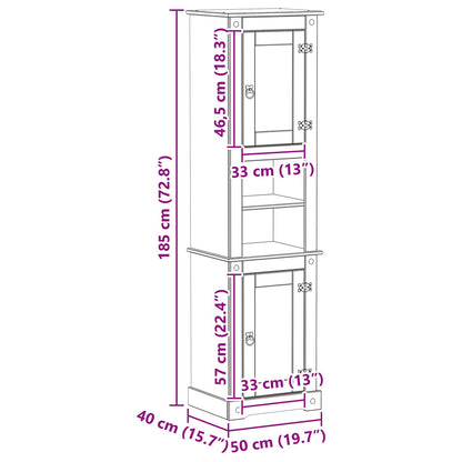 Badezimmerschrank Weiß 50 x 40 x 185 cm Massives Kiefernholz