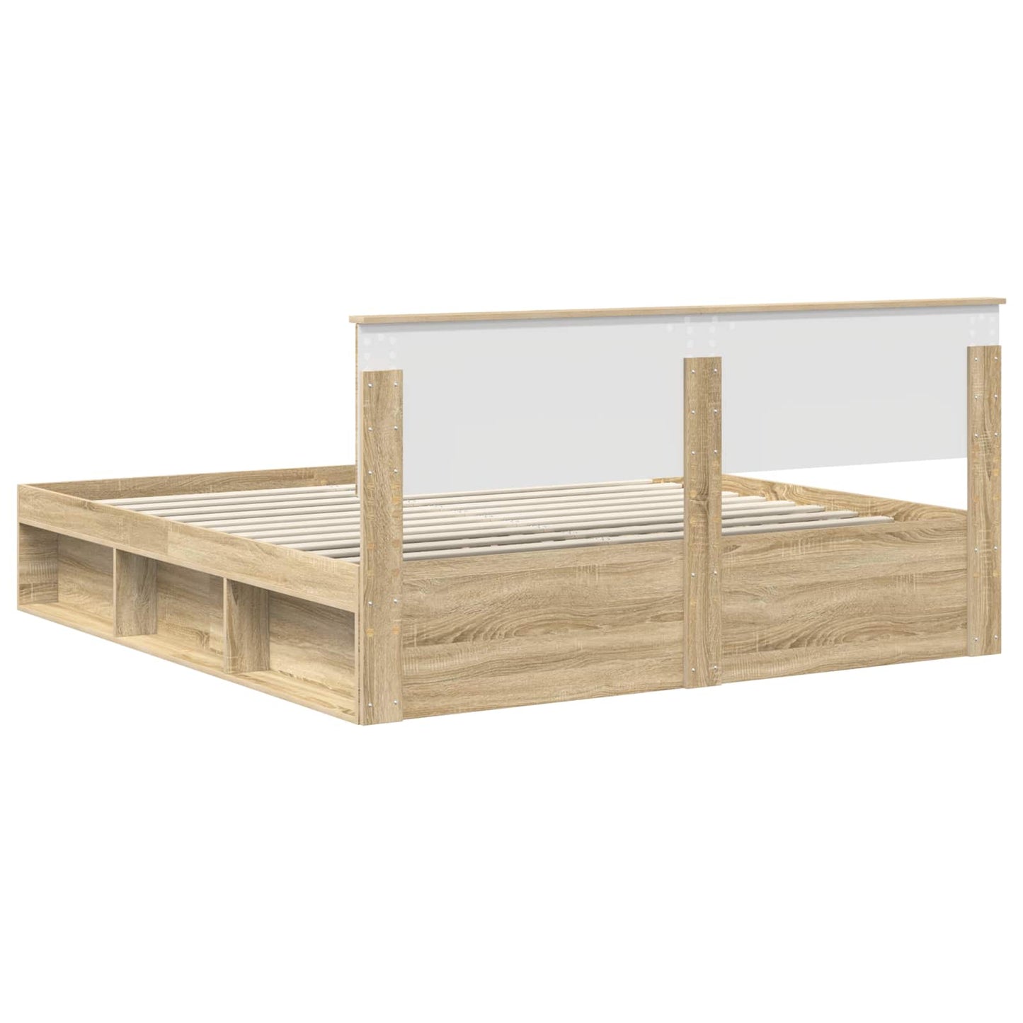 vidaXL Bettrahmen mit Kopfteil Sonoma 200 x 200 cm Holzwerkstoff