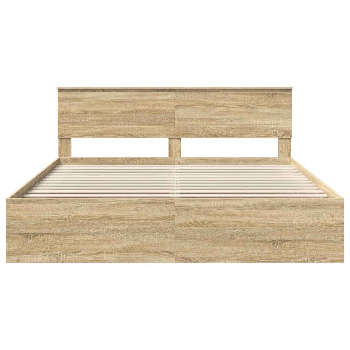 vidaXL Bettrahmen mit Kopfteil Sonoma 200 x 200 cm Holzwerkstoff