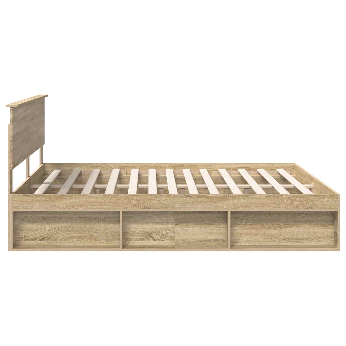 vidaXL Bettrahmen mit Kopfteil Sonoma 200 x 200 cm Holzwerkstoff