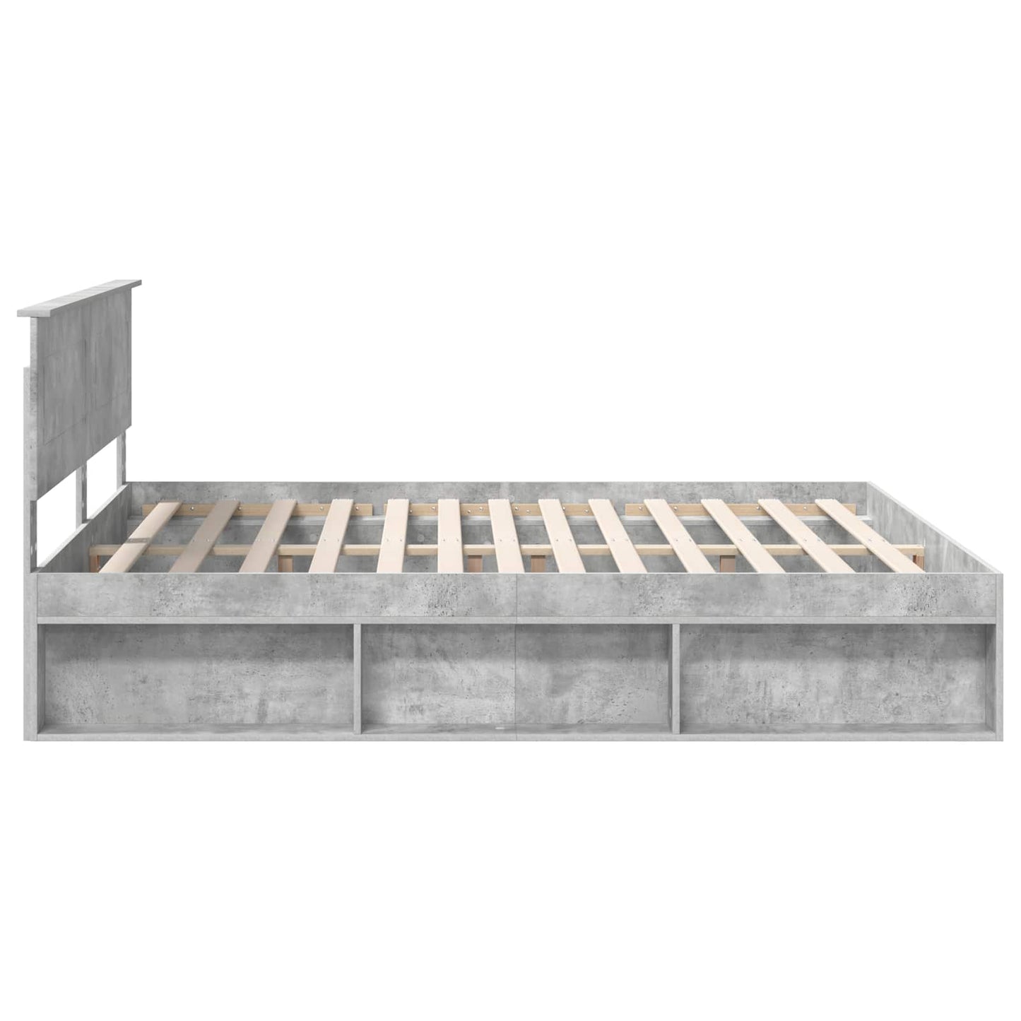 vidaXL Bettrahmen mit Kopfteil Beton 200 x 200 cm Holzwerkstoff
