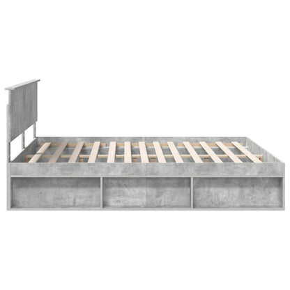 vidaXL Bettrahmen mit Kopfteil Beton 200 x 200 cm Holzwerkstoff