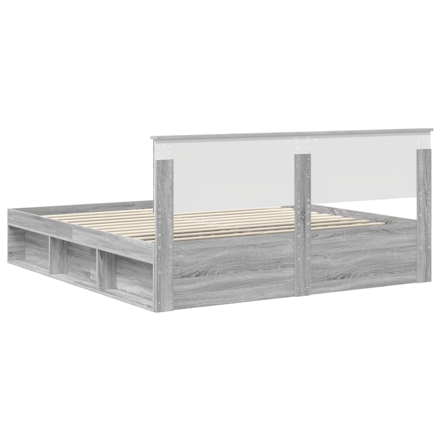vidaXL Bettrahmen Graues Sonoma 180 x 200 cm Holzwerkstoff