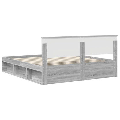 vidaXL Bettrahmen Graues Sonoma 180 x 200 cm Holzwerkstoff